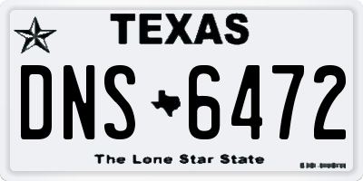 TX license plate DNS6472