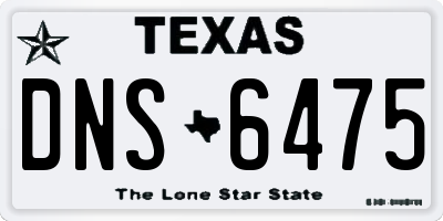 TX license plate DNS6475