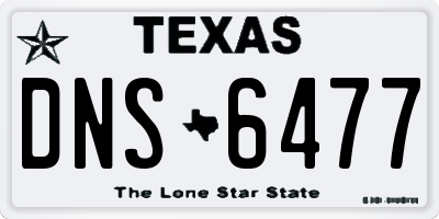 TX license plate DNS6477