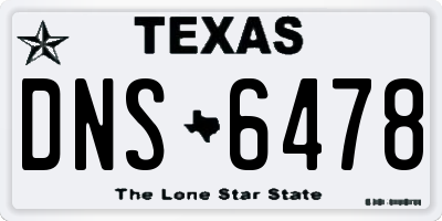 TX license plate DNS6478