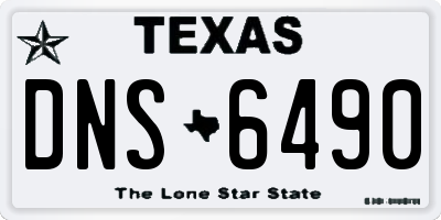 TX license plate DNS6490