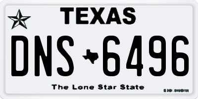 TX license plate DNS6496