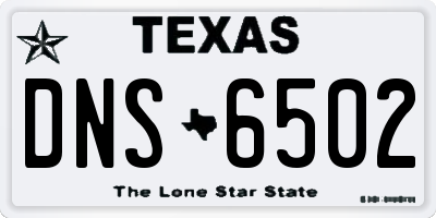 TX license plate DNS6502