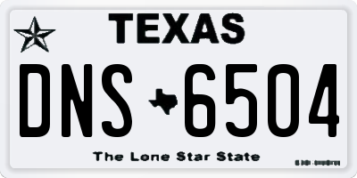 TX license plate DNS6504