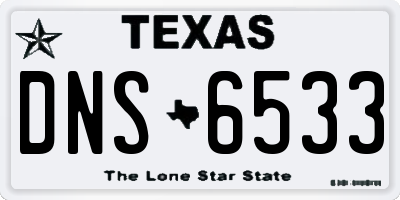TX license plate DNS6533