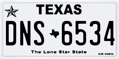 TX license plate DNS6534