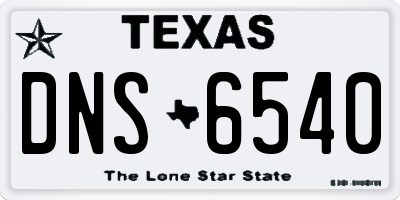 TX license plate DNS6540