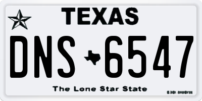 TX license plate DNS6547