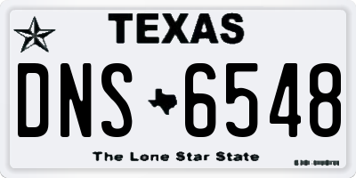 TX license plate DNS6548