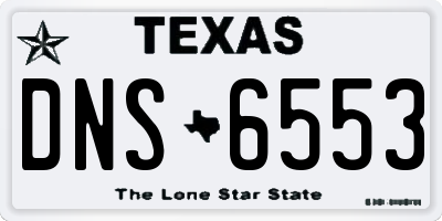 TX license plate DNS6553