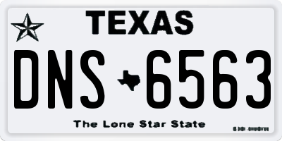 TX license plate DNS6563