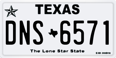TX license plate DNS6571