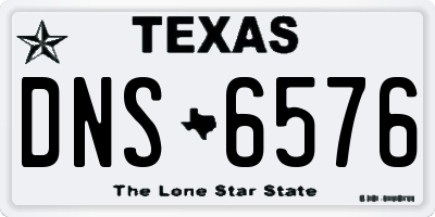 TX license plate DNS6576