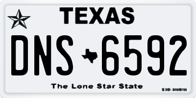TX license plate DNS6592