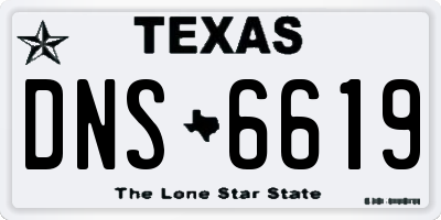 TX license plate DNS6619