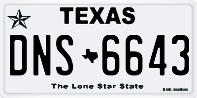 TX license plate DNS6643