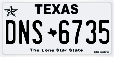 TX license plate DNS6735