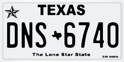 TX license plate DNS6740