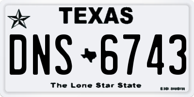 TX license plate DNS6743