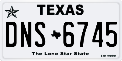 TX license plate DNS6745