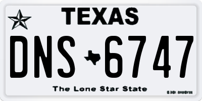 TX license plate DNS6747