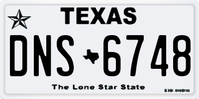 TX license plate DNS6748