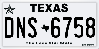 TX license plate DNS6758