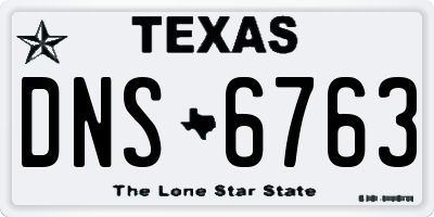 TX license plate DNS6763