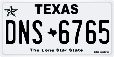 TX license plate DNS6765