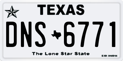 TX license plate DNS6771