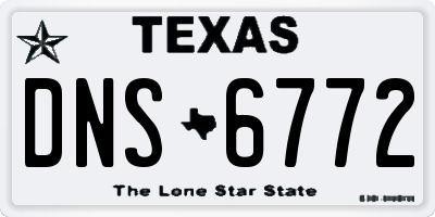 TX license plate DNS6772