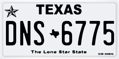 TX license plate DNS6775