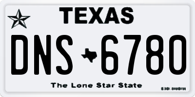 TX license plate DNS6780