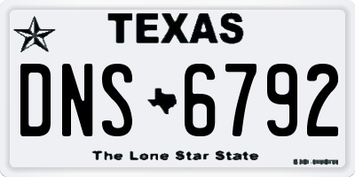 TX license plate DNS6792