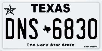 TX license plate DNS6830