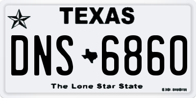 TX license plate DNS6860