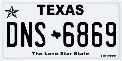TX license plate DNS6869