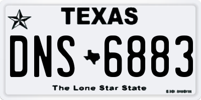 TX license plate DNS6883