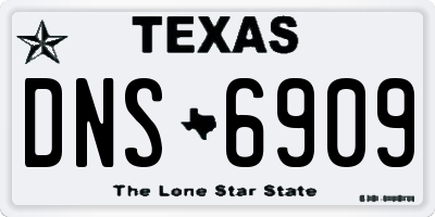TX license plate DNS6909