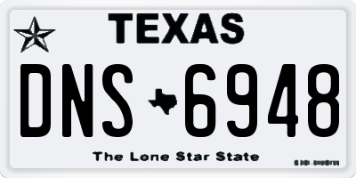 TX license plate DNS6948