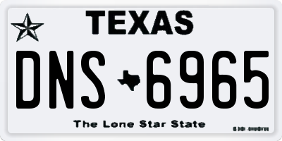 TX license plate DNS6965