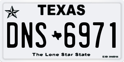 TX license plate DNS6971