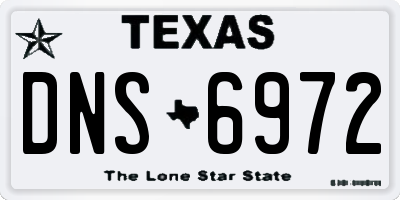 TX license plate DNS6972