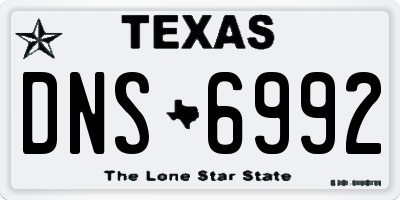 TX license plate DNS6992