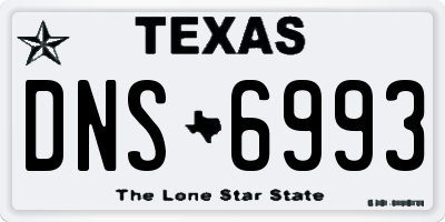 TX license plate DNS6993