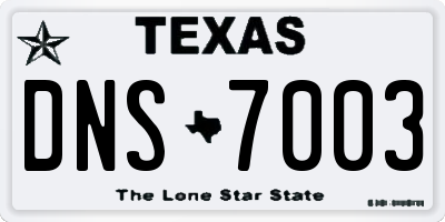 TX license plate DNS7003