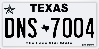 TX license plate DNS7004