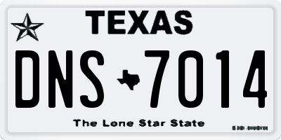 TX license plate DNS7014