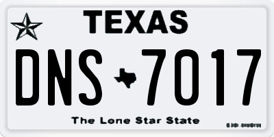 TX license plate DNS7017