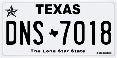 TX license plate DNS7018